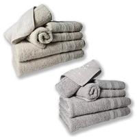 Jogo De Toalhas 4 Banhos 4 Rostos 4 Grande Grossa Bege Cinza - 1