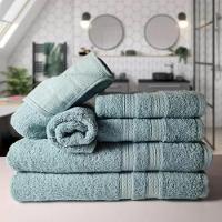 Jogo De Toalhas 4 Banhos 4 Rostos 4 Grande Grossa Rosê Verde - 2