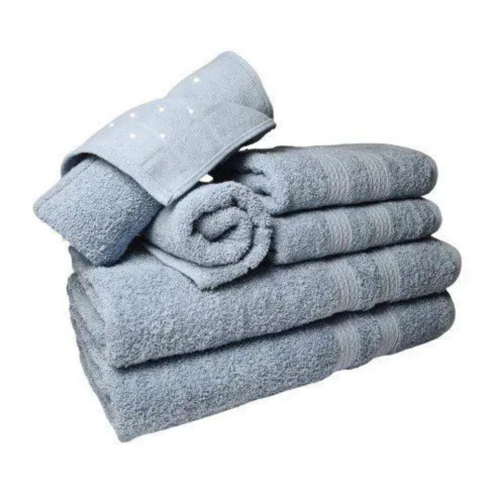 Jogo De Toalhas 4 Banhos 4 Rostos 4 Grande Grossa Rosê+azul - 5