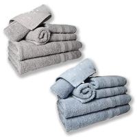 Jogo De Toalhas 4 Banhos 4 Rostos 4 Grande Grossa Cinza Azul - 1