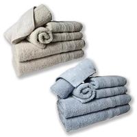 Jogo De Toalhas 4 Banhos 4 Rostos 4 Grande Grossa Azul Bege - 1