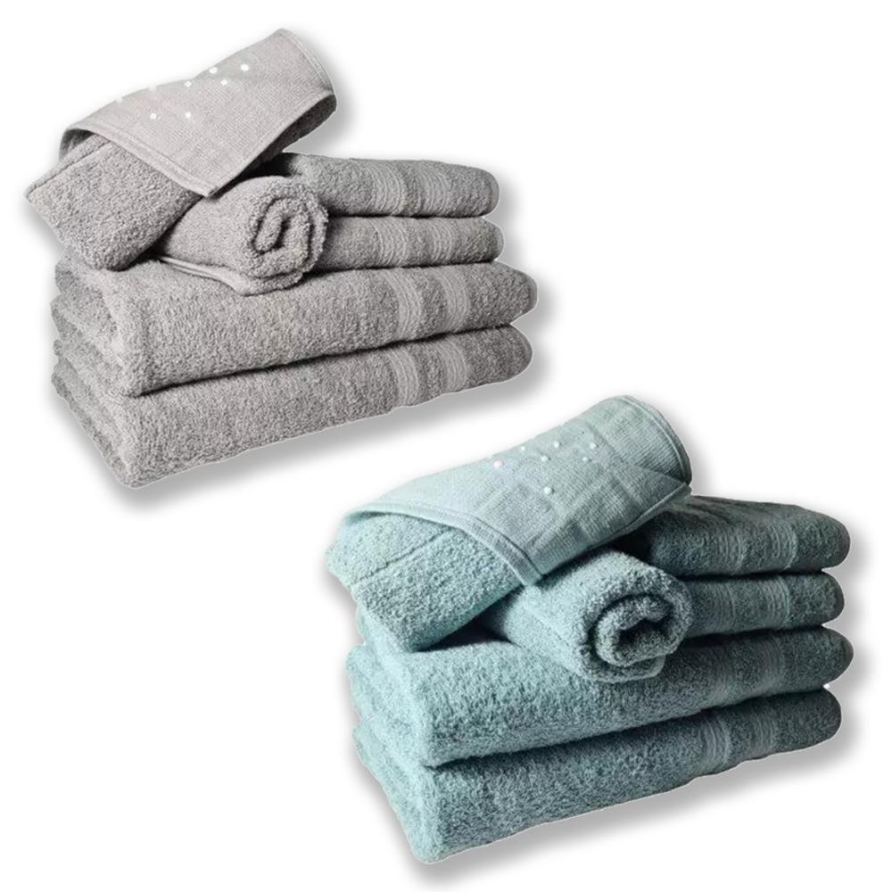 Jogo De Toalha 4 Banhos 4 Rostos 4 Grande Grossa Cinza Verde - 1