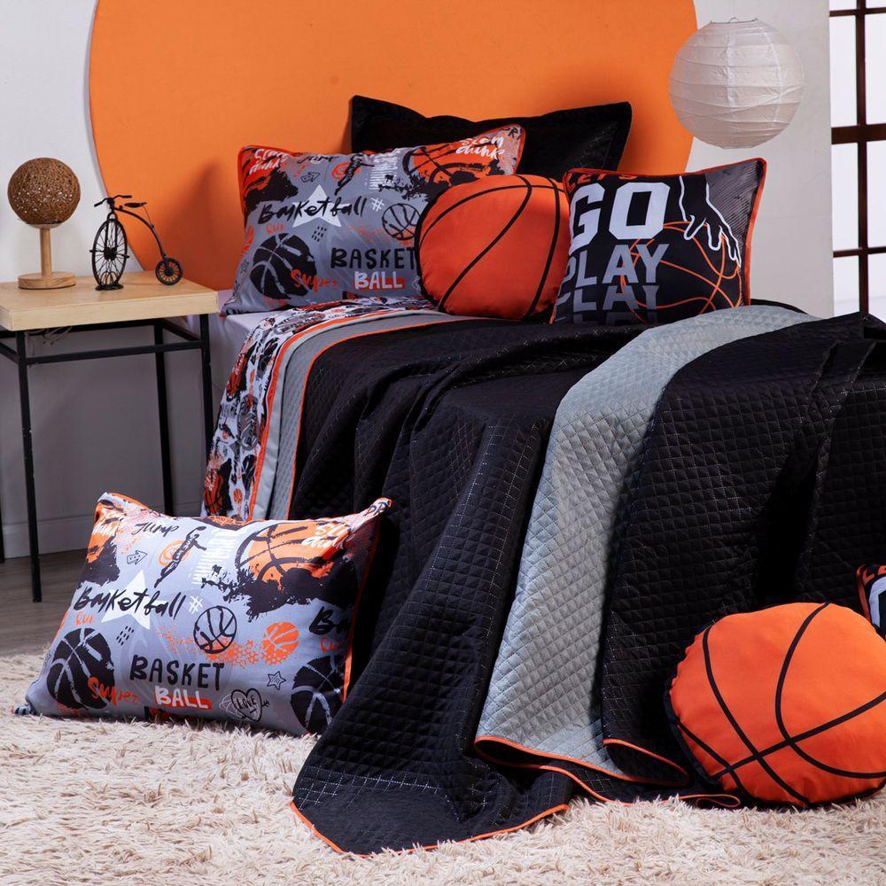 Kit Cobre Leito Basquete Dupla Face C/ Almofadas 5Pçs - 2