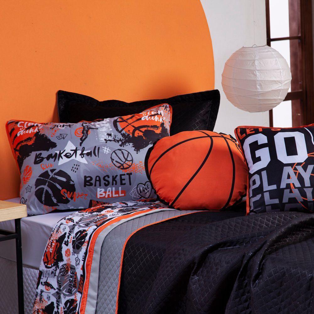 Kit Cobre Leito Basquete Dupla Face C/ Almofadas 5Pçs - 4
