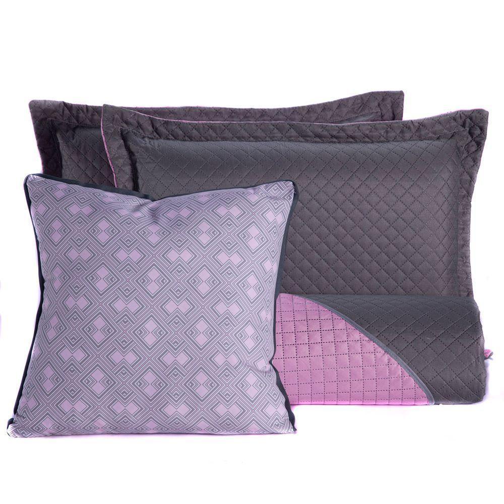 Kit Cobre Leito Atrina Dupla Face C/ Almofada Queen 04 Peças - 1