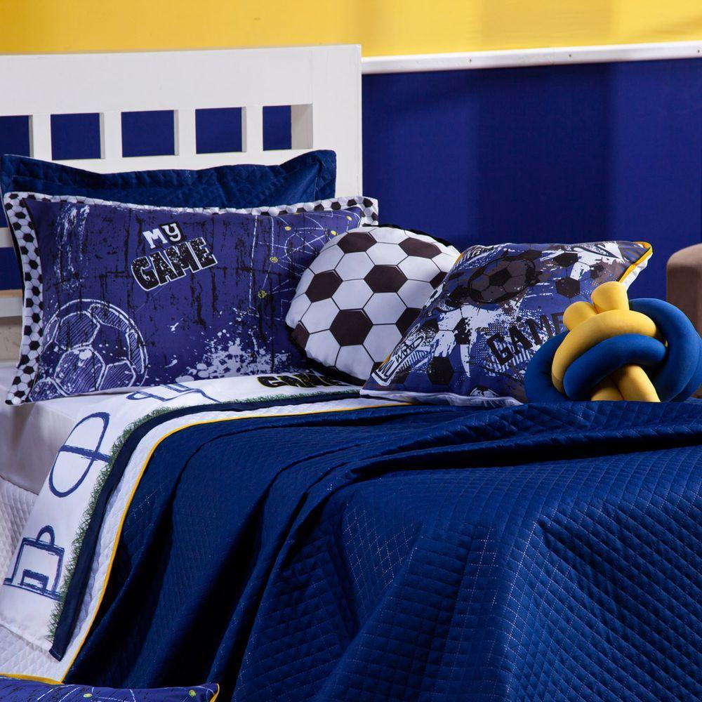 Kit Cobre Leito Futebol Dupla Face C/ Almofadas 6Pçs - 5