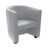 Poltrona Malta Recepção Em Tecido Sintético Sintético - Branco - Cor: Branco - 1