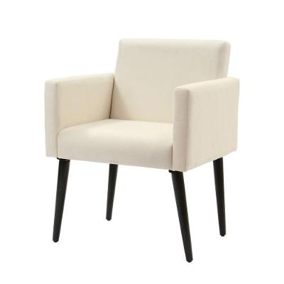Poltrona Luca Para Sala De Recepção Em Suede - Bege - Cor: Bege