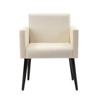 Poltrona Luca Para Sala De Recepção Em Suede - Bege - Cor: Bege - 5