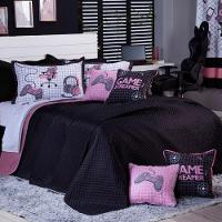 Kit Cobre Leito Rosê Dupla Face C/ Almofadas Casal 07 Peças