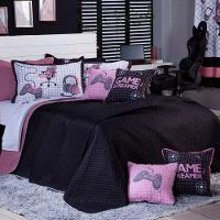 Kit Cobre Leito Rosê Dupla Face C/ Almofadas Casal 07 Peças - 5