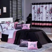 Kit Cobre Leito Rosê Dupla Face C/ Almofadas Solteiro 05 Pçs - 14