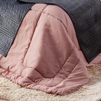 Kit Edredom Rosê King 03 Peças Dupla Face Micropercal