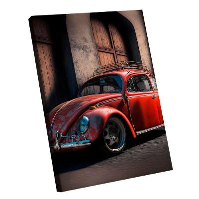 Quadro Fusca Vermelho Intenso -- Br Artes