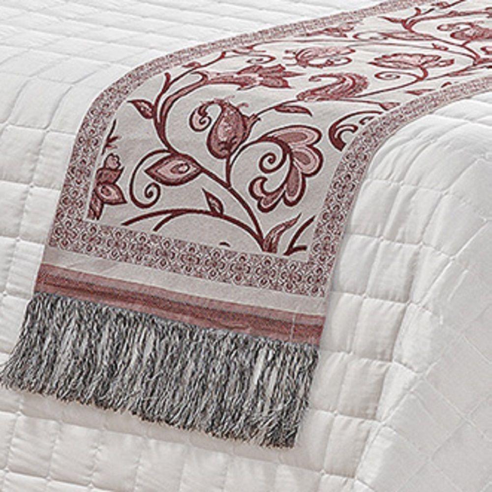 Pezeira Queen Jacquard Rústico Corinto 5 Peças Vinho - 6