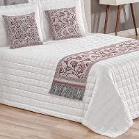 Pezeira Queen Jacquard Rústico Corinto 5 Peças Vinho - 2