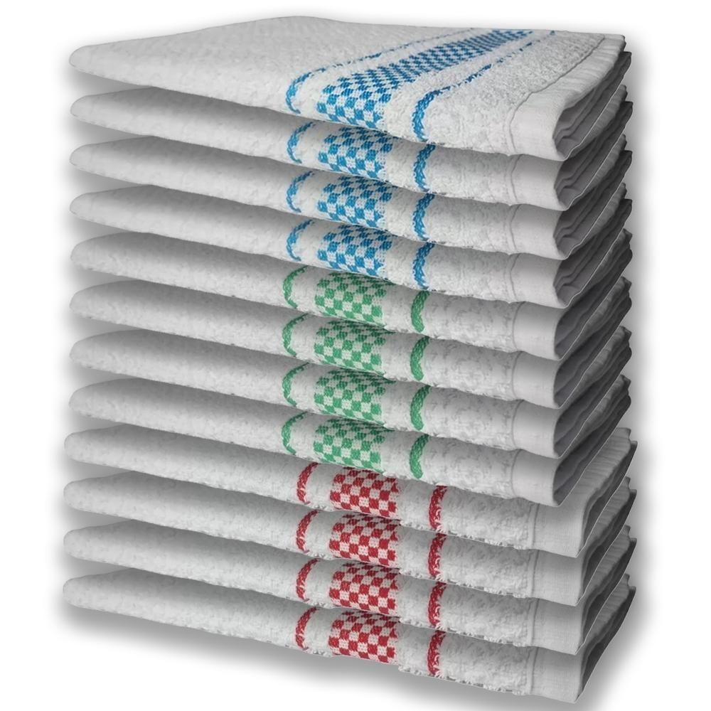 12 Panos De Prato Atoalhado Felpudo Premium Vm+vd+az - 1