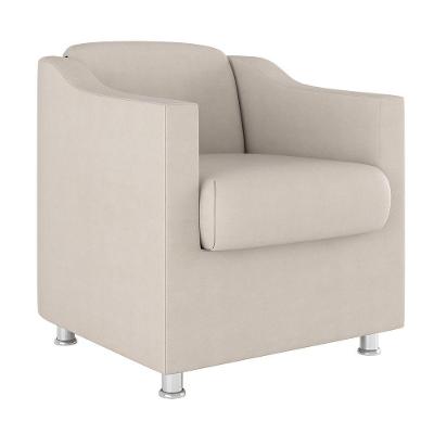 Poltrona Decorativa Tilla Sala De Estar Suede Bege Balaqui Decor