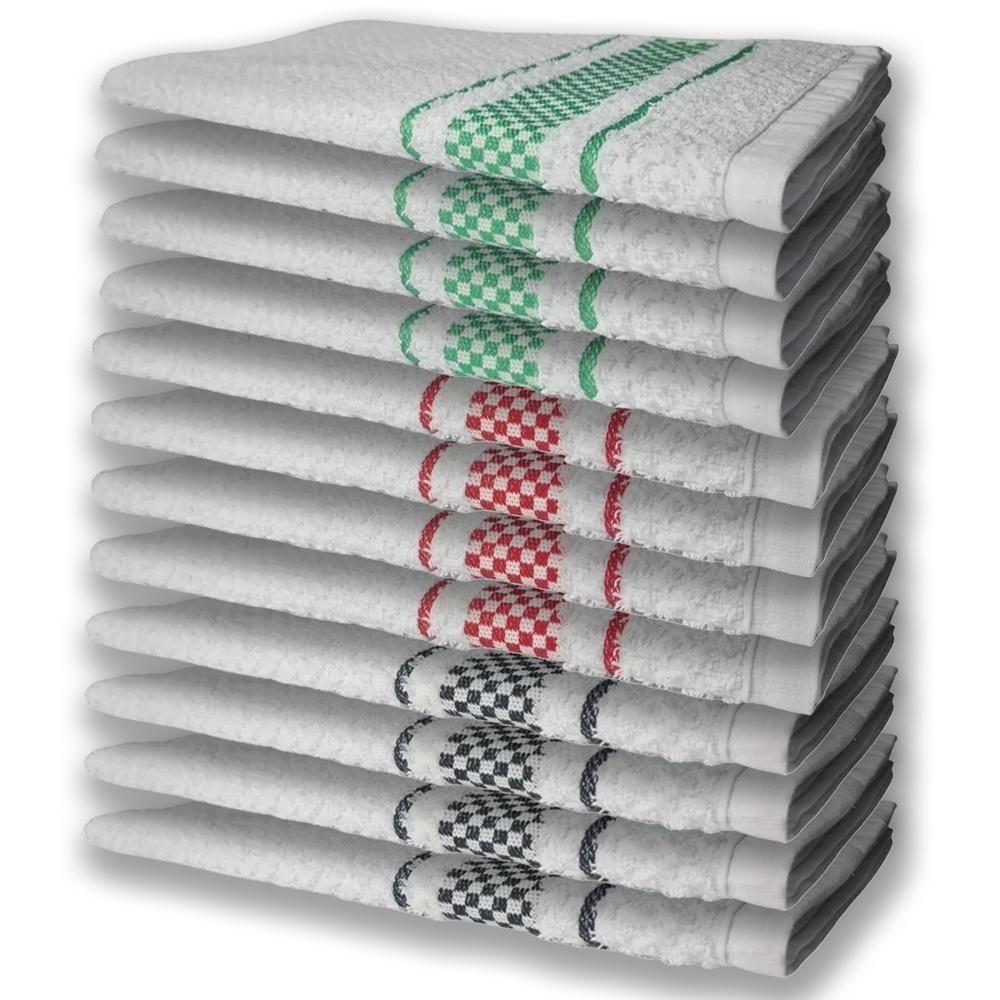 12 Panos De Prato Atoalhado Felpudo Premium Pr+vm+vd - 1