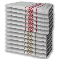 12 Panos De Prato Atoalhado Felpudo Premium 6 Vermelho 6 Marrom - 1