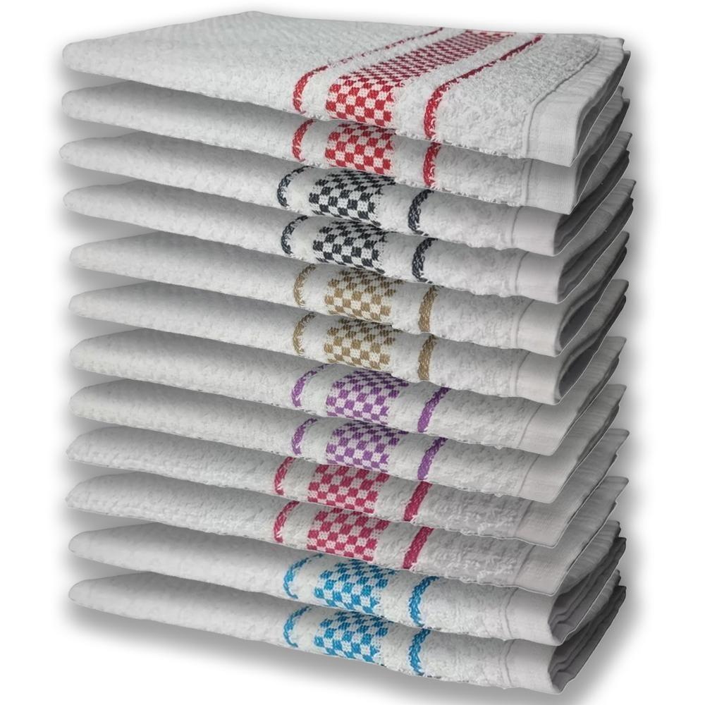 12 Panos De Prato Atoalhado Felpudo Premium Az+rs+rx+mr+pr+vm - 1