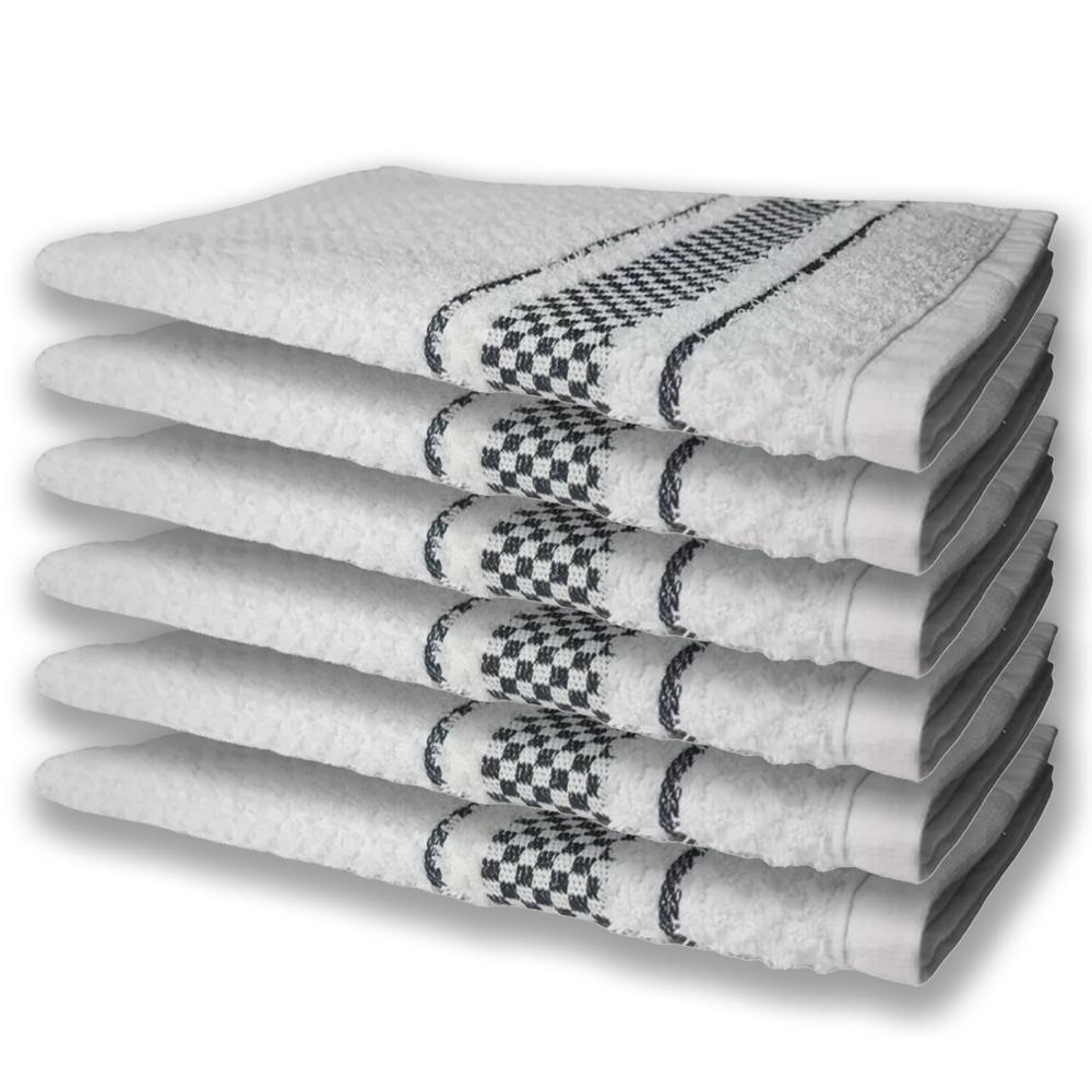 12 Panos De Prato Atoalhado Felpudo Premium 6 Preto 6 Marrom - 4