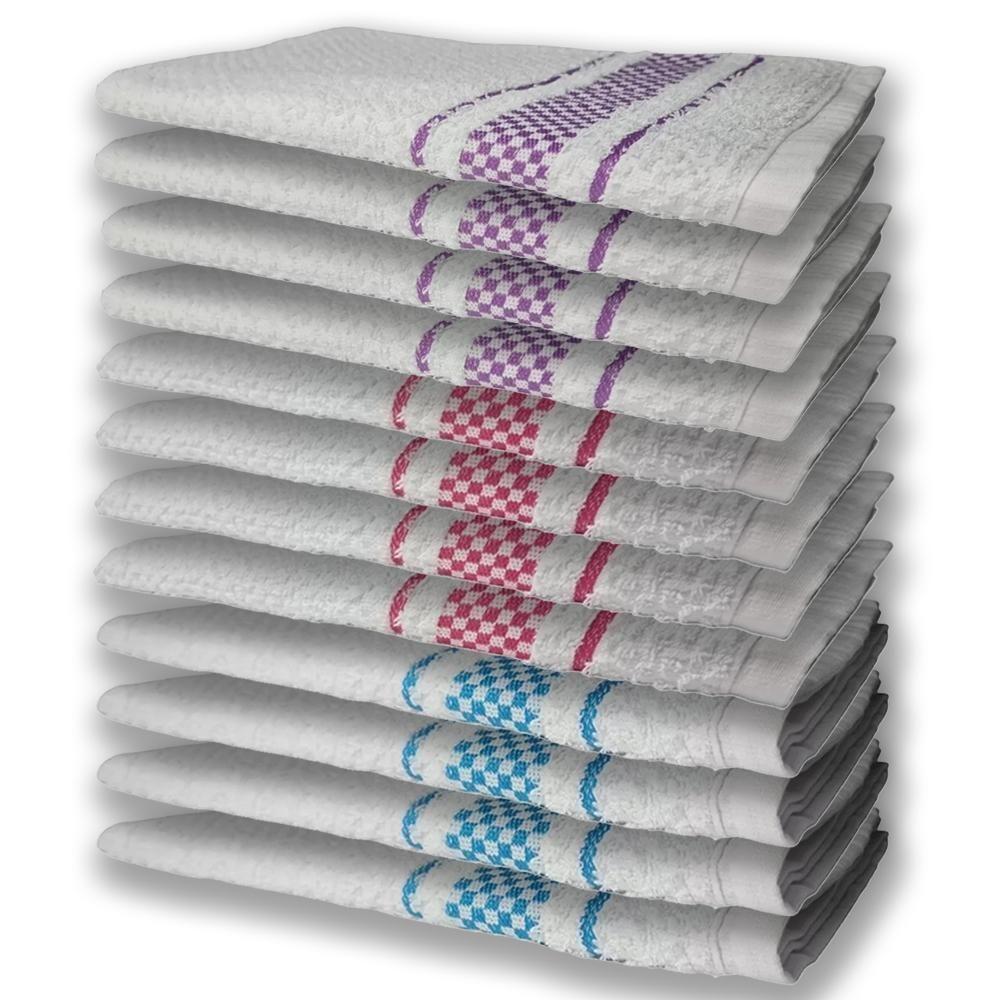 12 Panos De Prato Atoalhado Felpudo Premium Az+rs+rx - 1