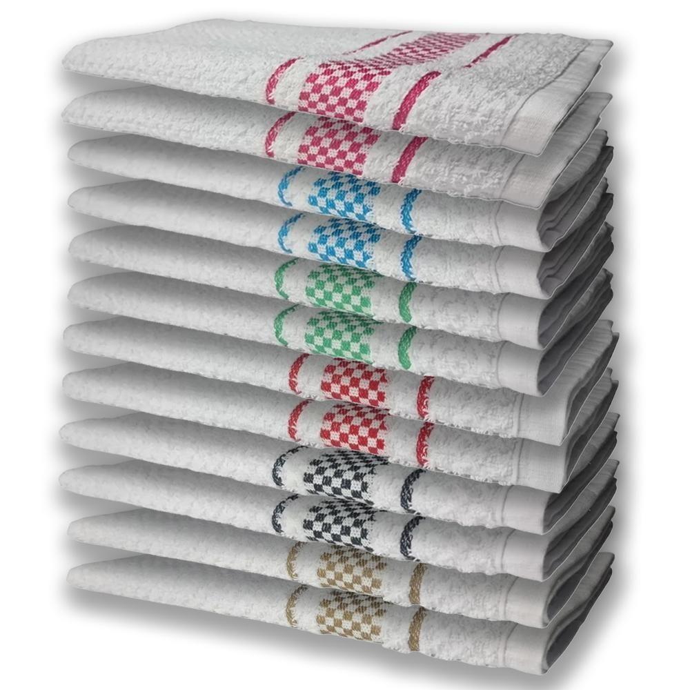 12 Panos De Prato Atoalhado Felpudo Premium Mr+pr+vm+vd+az+rs - 1