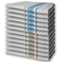 12 Panos De Prato Atoalhado Felpudo Premium 6 Azul 6 Marrom - 1