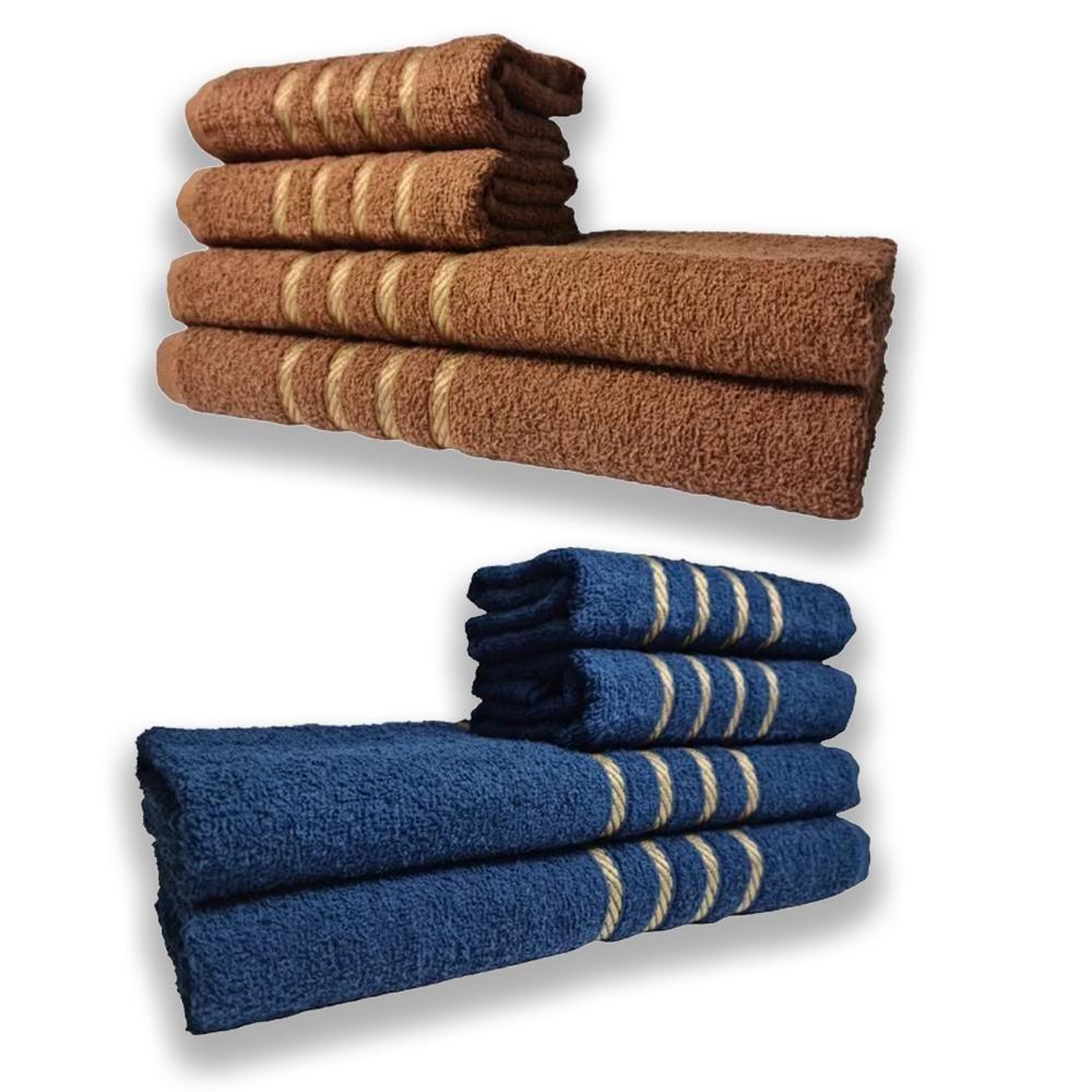 2 Jogos De 4 Toalhas 4 Banho 4 Rosto Dubai 100% Algodão Mr+az - 1