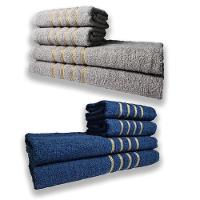 2 Jogos De 4 Toalhas 4 Banho 4 Rosto Dubai 100% Algodão Cz+az - 1