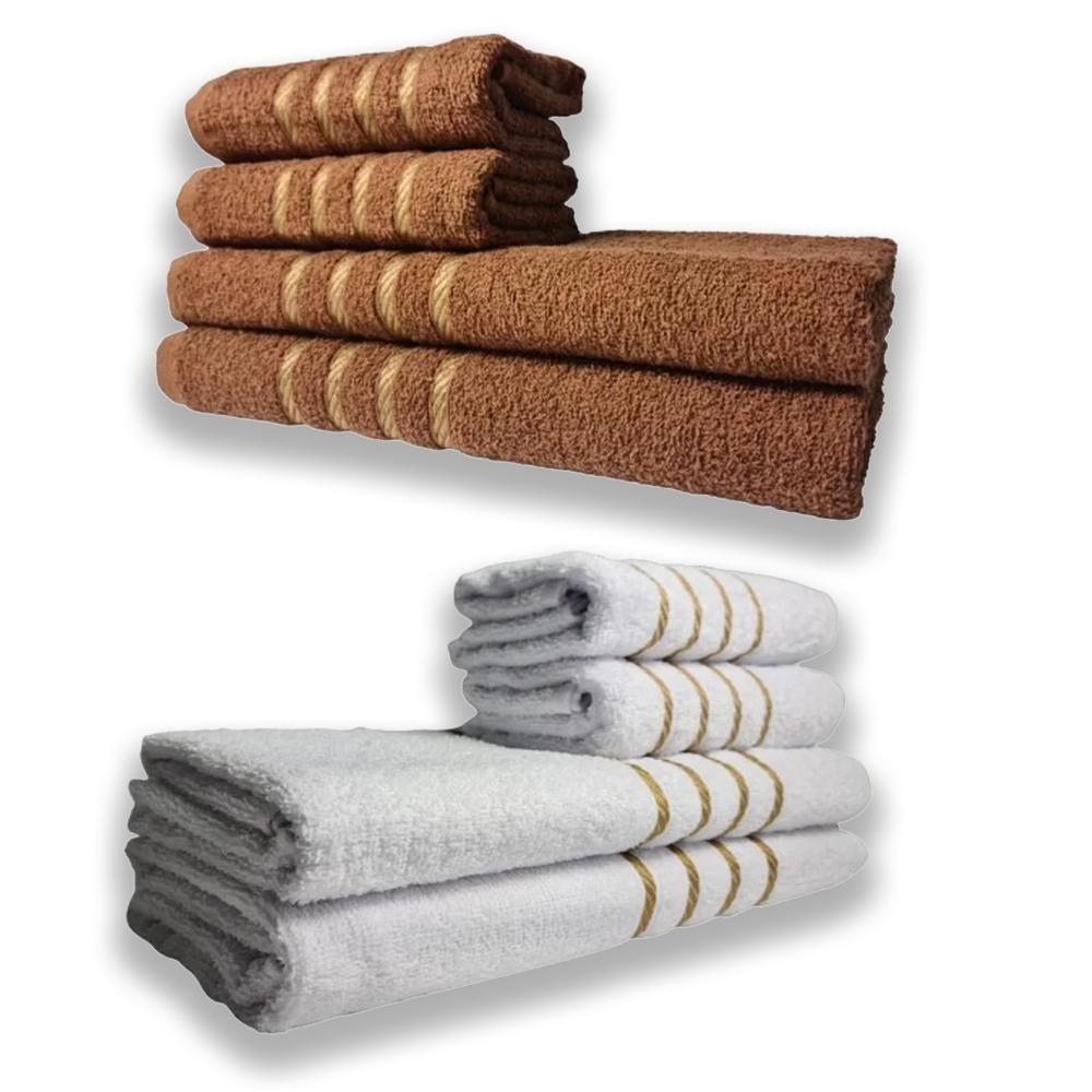 2 Jogos De 4 Toalhas 4 Banho 4 Rosto Dubai 100% Algodão Mr+br - 1