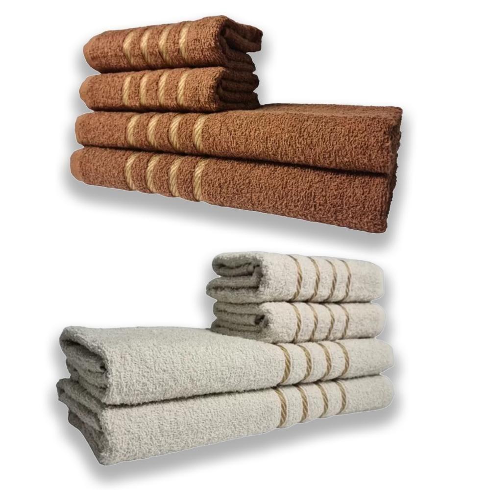 2 Jogos De 4 Toalhas 4 Banho 4 Rosto Dubai 100% Algodão Mr+bg - 1