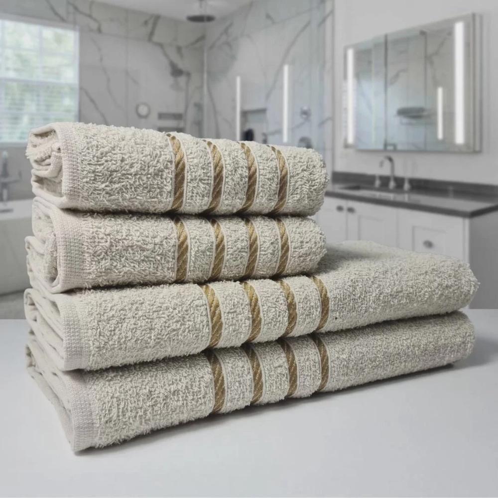 2 Jogos De 4 Toalhas 4 Banho 4 Rosto Dubai 100% Algodão Br+bg - 4