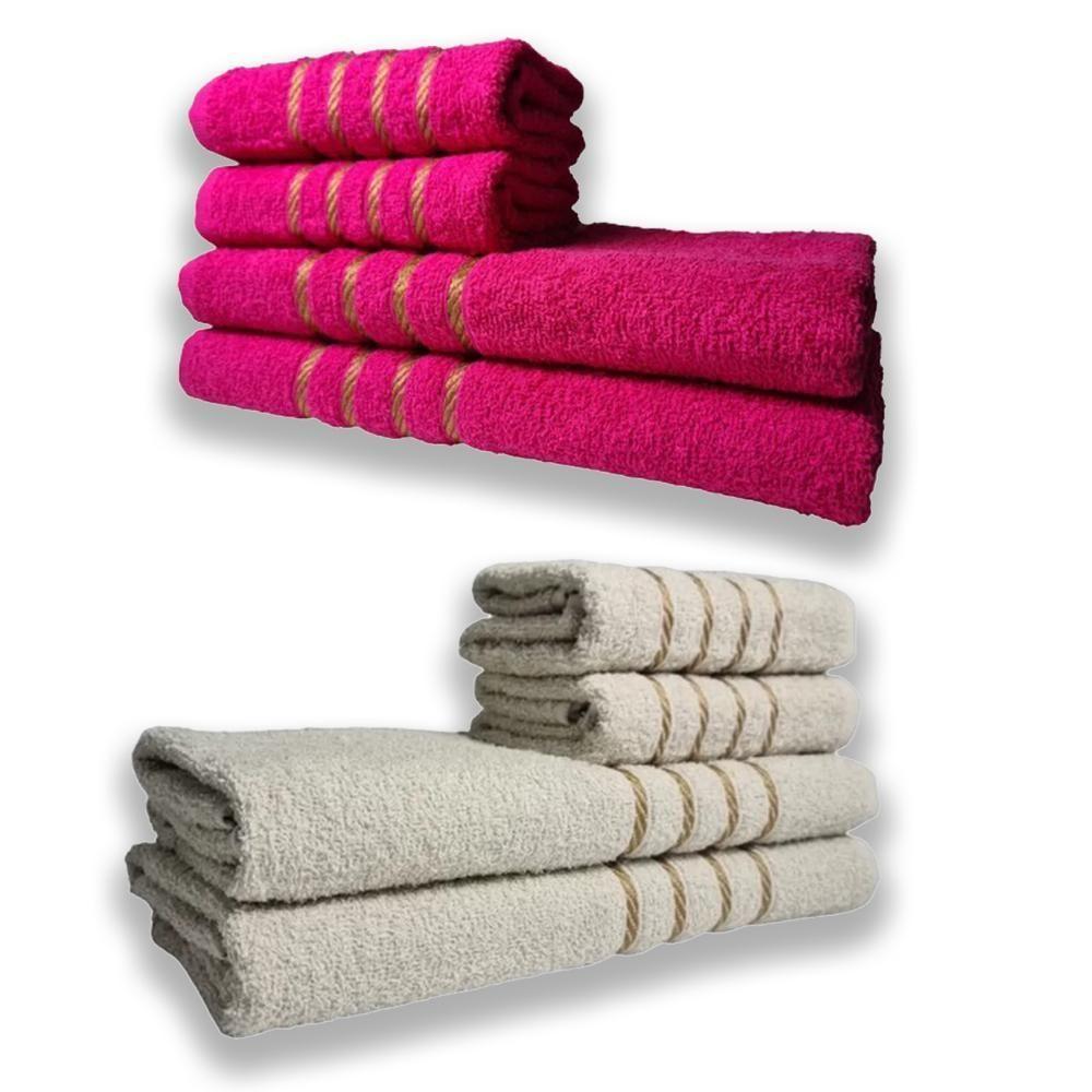 2 Jogos De 4 Toalhas 4 Banho 4 Rosto Dubai 100% Algodão Rs+bg - 1