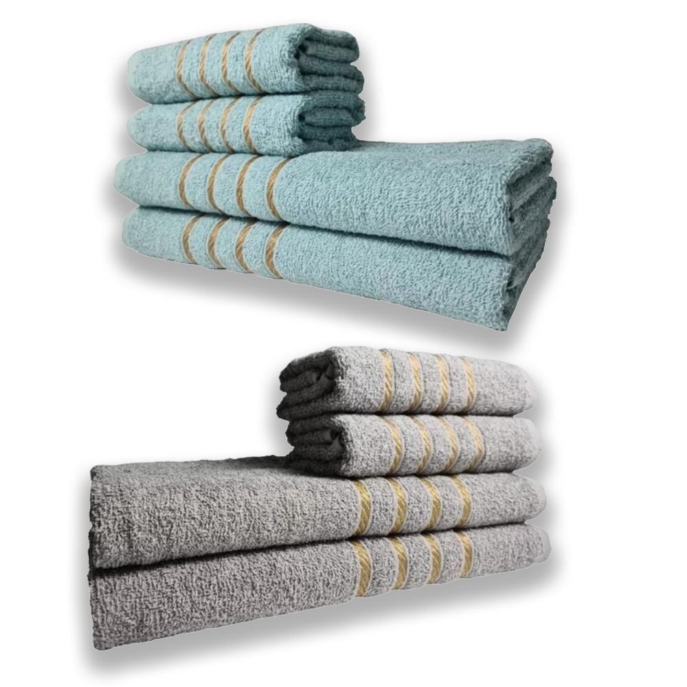 2 Jogos De 4 Toalhas 4 Banho 4 Rosto Dubai 100% Algodão Vd+cz - 1