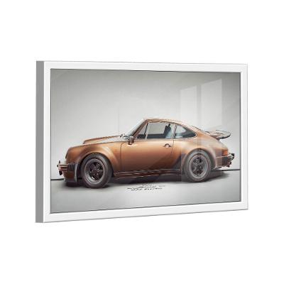 Quadro Porsche 911 Gold Lado -- Br Artes