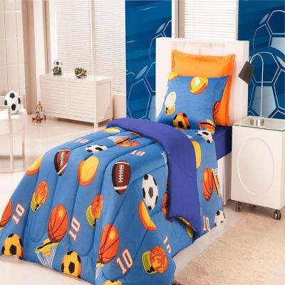 Edredom Solteiro Futebol Enxovais Aquarela