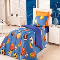 Edredom Solteiro Futebol Enxovais Aquarela - 1