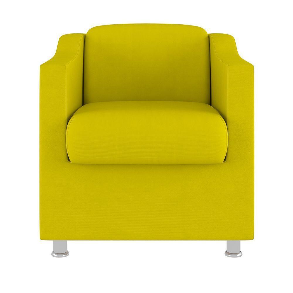 Kit 06 Poltronas Tilla Consultório Recepção Sala Suede Cor:amarelo - 4
