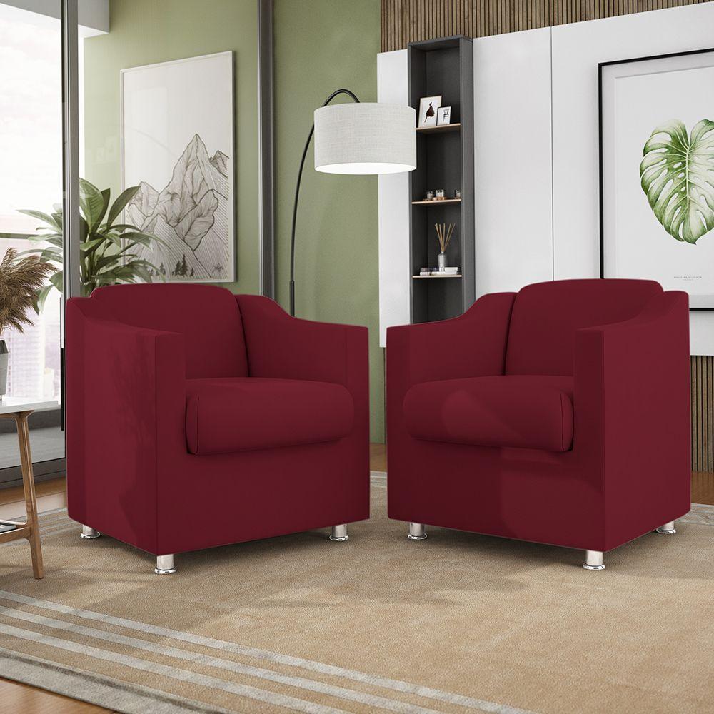 Kit 08 Poltronas Tilla Consultório Recepção Sala Suede Cor:marsala - 6