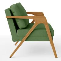 Kit 3 Poltronas Com Estrutura Madeira L02 Facto Verde Musgo - 3