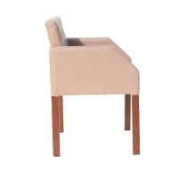 Kit 6 Poltronas Nina Costura Capitonê Em Tecido Sintético - Bege - Cor: Bege - 3