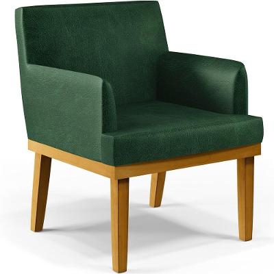 Kit 4 Poltronas Beatriz W01 Decorativas Verde Musgo Lyam Decor