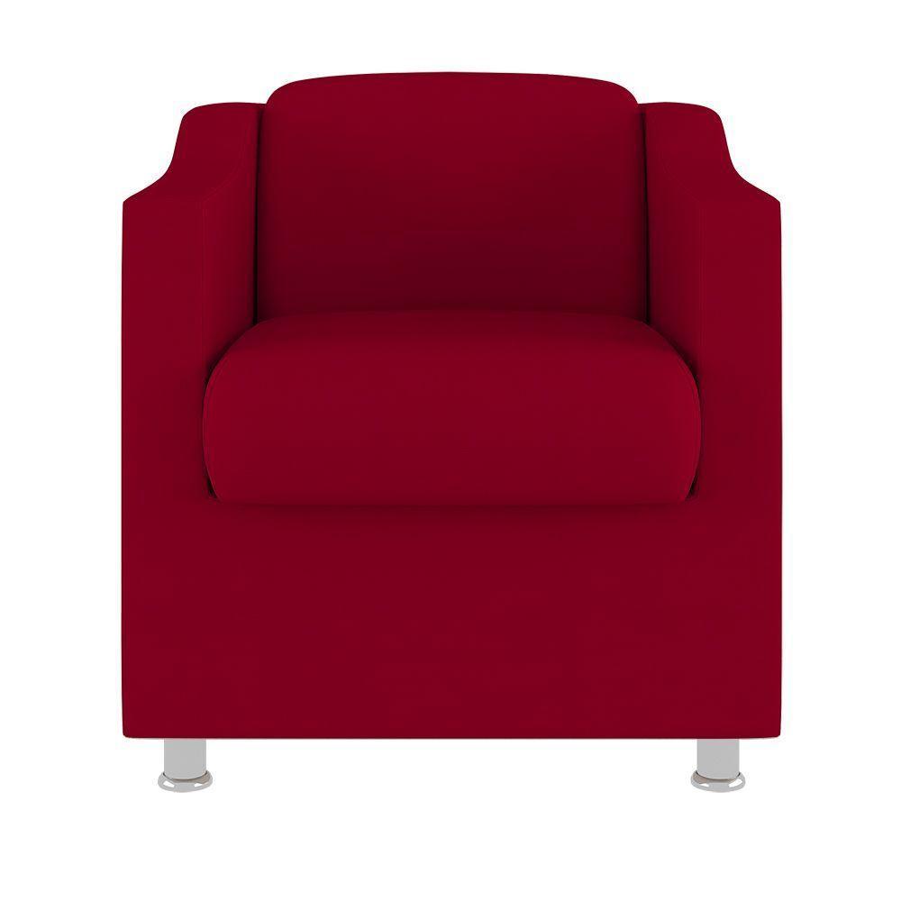 Kit 8 Poltronas Decorativas Clinica Sala Recepção Tecido Cor:vermelho - 4