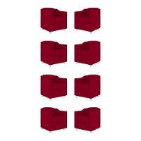 Kit 8 Poltronas Decorativas Clinica Sala Recepção Tecido Cor:vermelho - 1