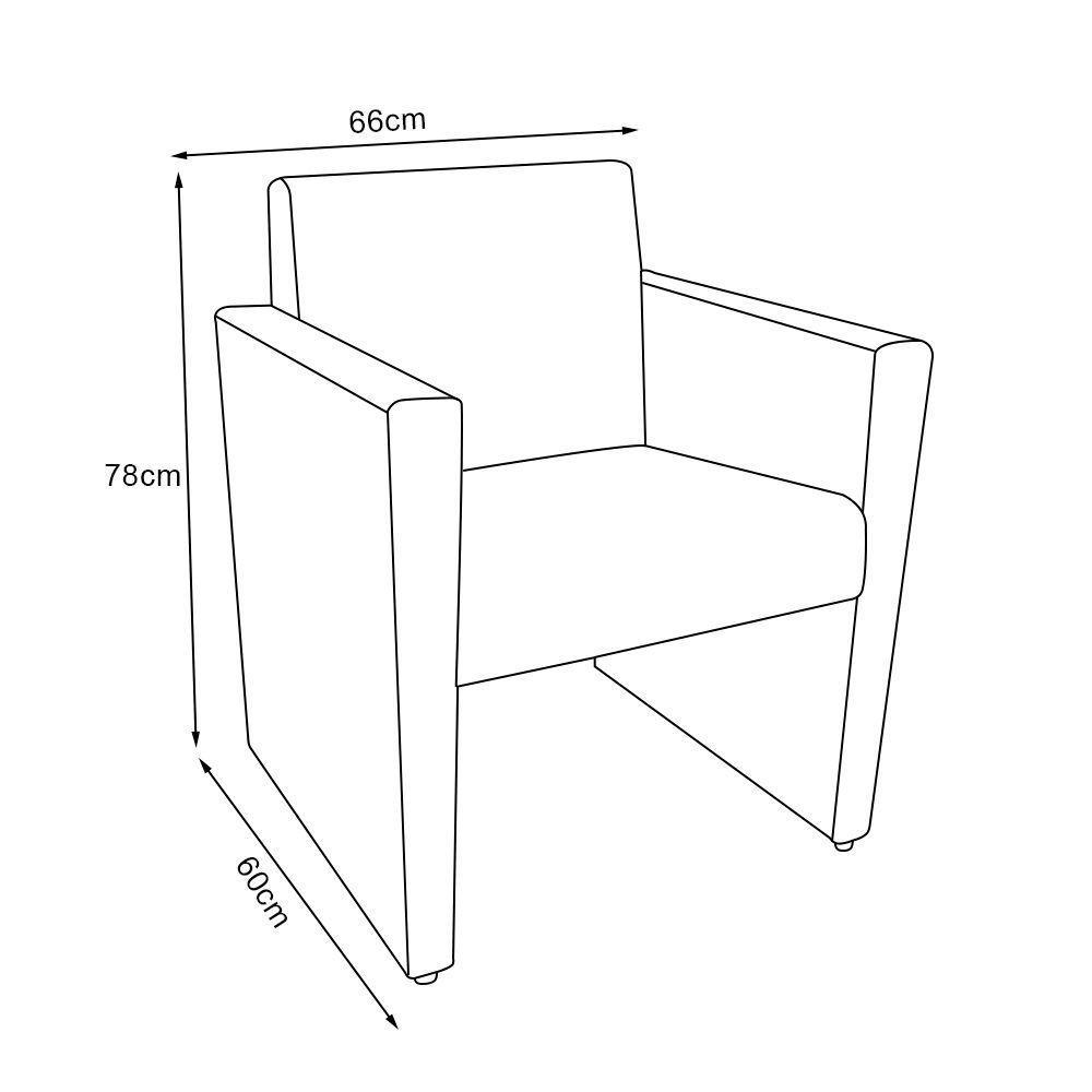 Kit 6 Poltronas Nina Slim 1 Lugar Pé Fechado - Café - Cor: Marrom - 3