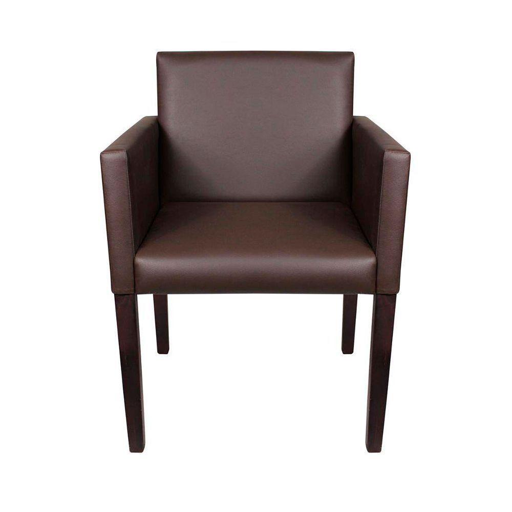 Kit 6 Poltronas Nina Executiva Em Tecido Sintético - Marrom Café - Cor: Marrom - 3