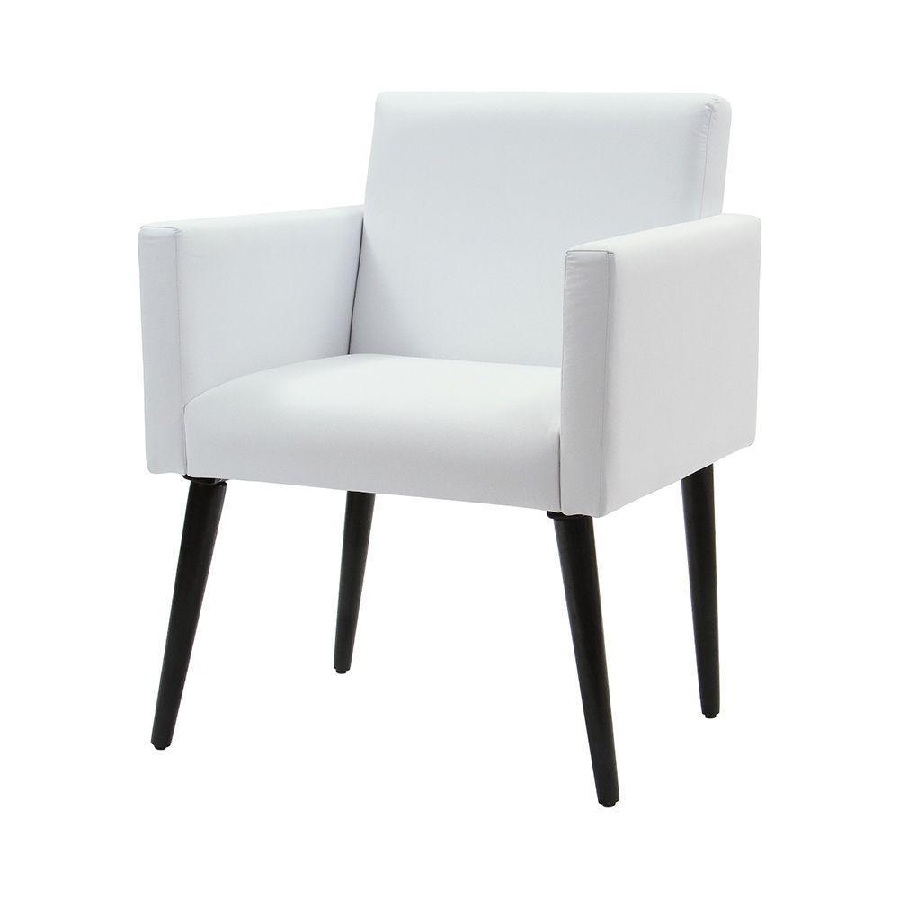 Poltrona Luca Sala De Recepção Em Tecido Sintético - Branco - Cor: Branco - 1