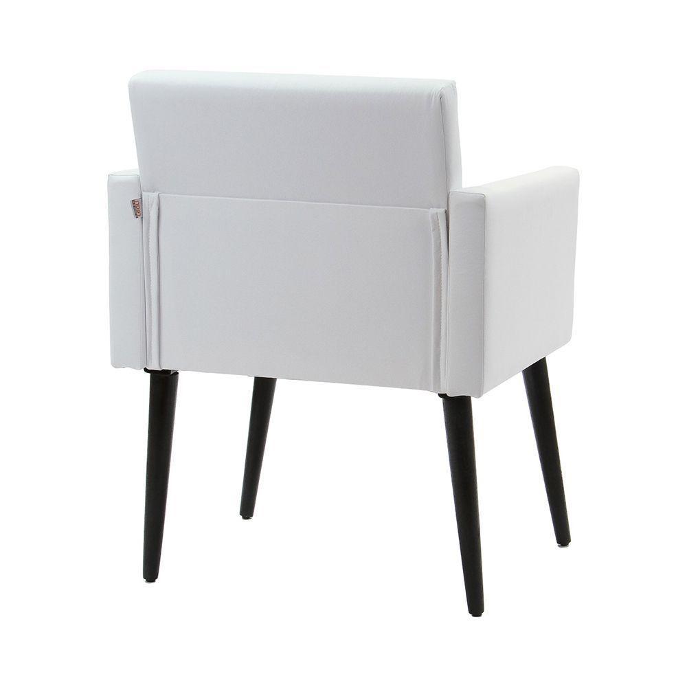 Poltrona Luca Sala De Recepção Em Tecido Sintético - Branco - Cor: Branco - 4